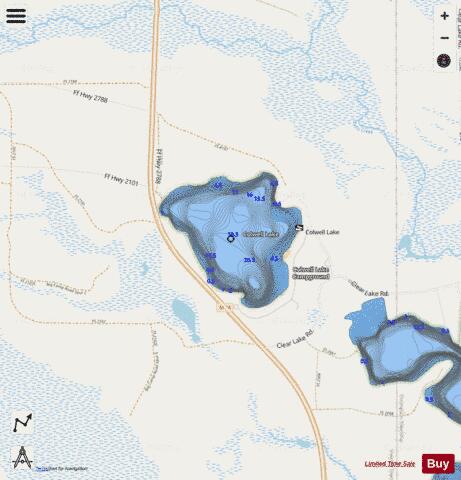 Colwell Lake depth contour Map - i-Boating App - Streets