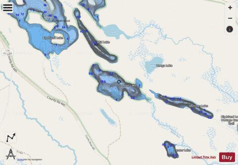 Coattail Lake depth contour Map - i-Boating App - Streets
