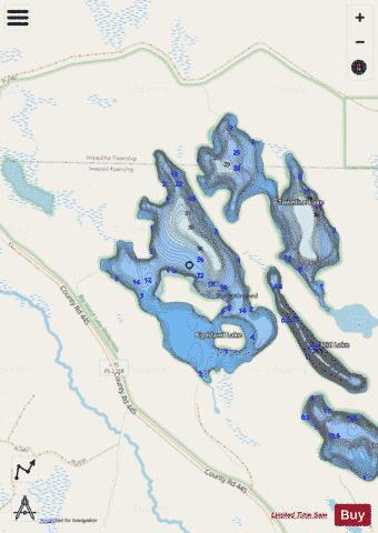 Big Island Lake depth contour Map - i-Boating App - Streets