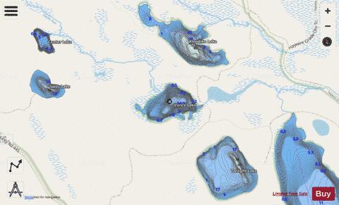 Vance Lake depth contour Map - i-Boating App - Streets