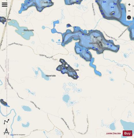 Wedge Lake depth contour Map - i-Boating App - Streets