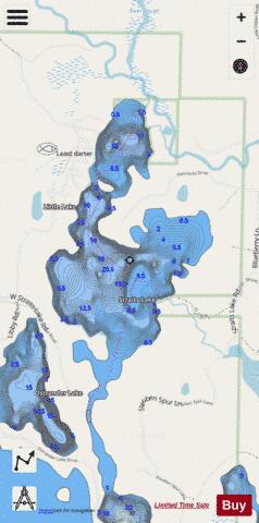 Straits Lake depth contour Map - i-Boating App - Streets