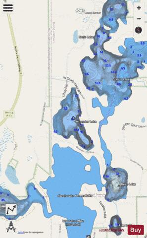 Ostrander Lake depth contour Map - i-Boating App - Streets