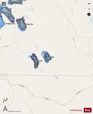 Hub Lake depth contour Map - i-Boating App - Streets