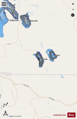 Rim Lake depth contour Map - i-Boating App - Streets