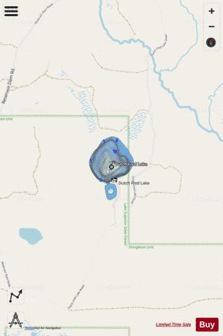 Dutch Fred Lake depth contour Map - i-Boating App - Streets