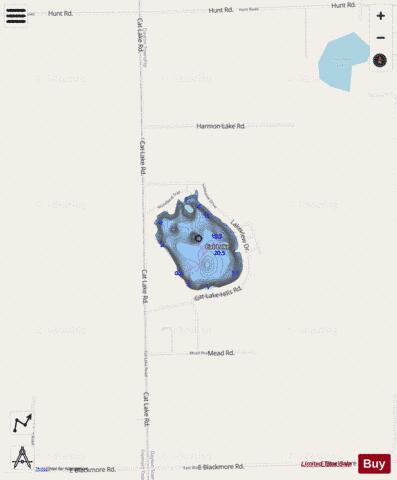 Cat Lake depth contour Map - i-Boating App - Streets