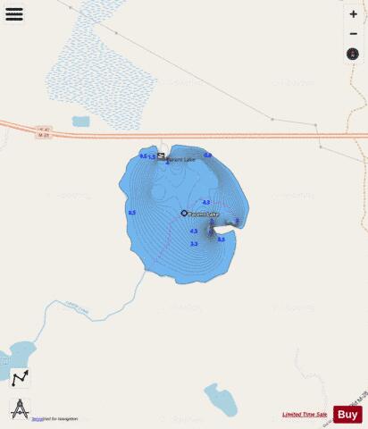Parent Lake depth contour Map - i-Boating App - Streets