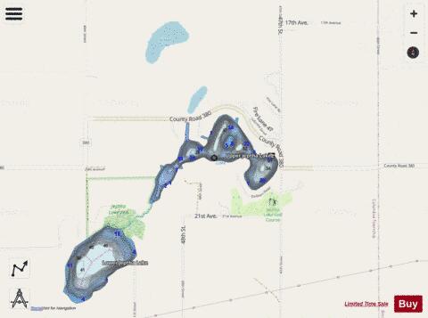 Upper Jeptha Lake depth contour Map - i-Boating App - Streets