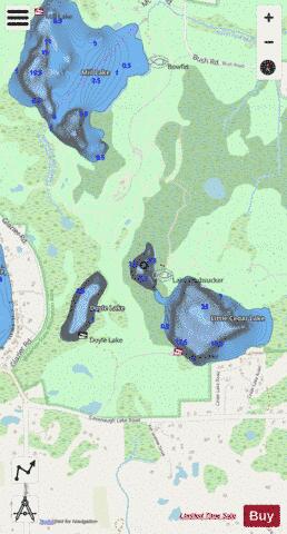 Little Cedar Lake depth contour Map - i-Boating App - Streets