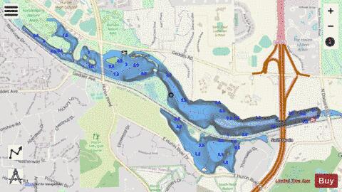 Geddes Pond depth contour Map - i-Boating App - Streets