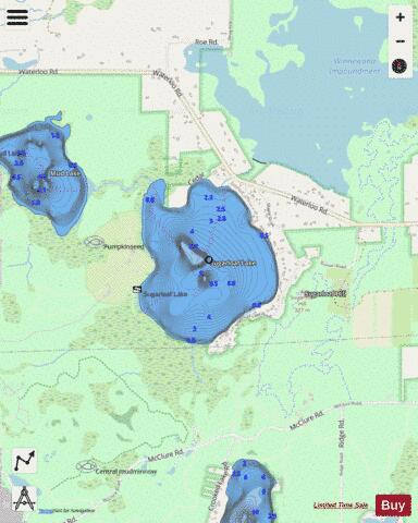 Sugarloaf Lake depth contour Map - i-Boating App - Streets
