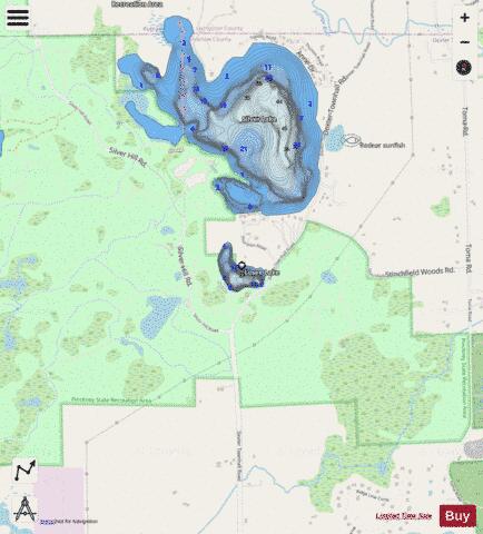 Losee Lake depth contour Map - i-Boating App - Streets