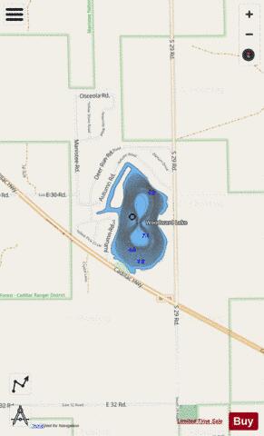 Woodward Lake depth contour Map - i-Boating App - Streets