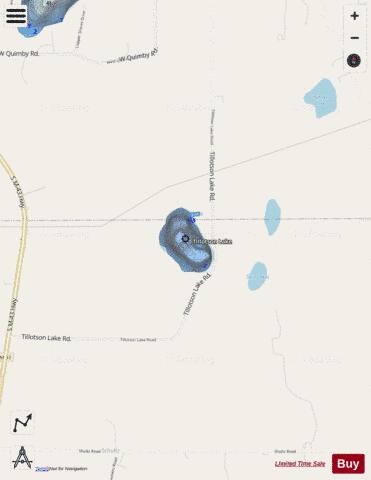 Tillotson Lake depth contour Map - i-Boating App - Streets