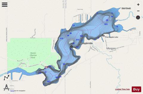 Thornapple Lake depth contour Map - i-Boating App - Streets