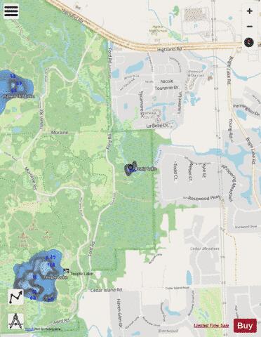 Beaty Lake depth contour Map - i-Boating App - Streets