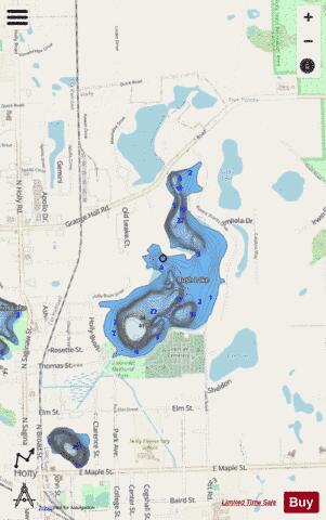 Bush Lake depth contour Map - i-Boating App - Streets
