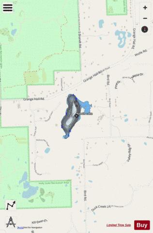 Narrin Lake depth contour Map - i-Boating App - Streets