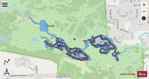 Proud Lake depth contour Map - i-Boating App - Streets