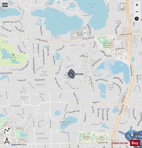 Sodon Lake depth contour Map - i-Boating App - Streets
