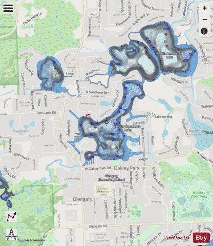South Commerce Lake depth contour Map - i-Boating App - Streets