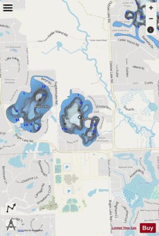 Sugden Lake depth contour Map - i-Boating App - Streets