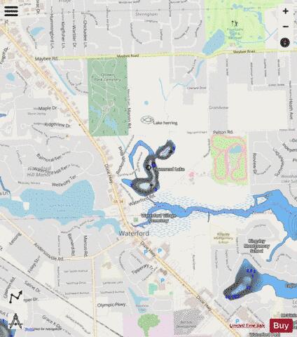 Townsend Lake depth contour Map - i-Boating App - Streets