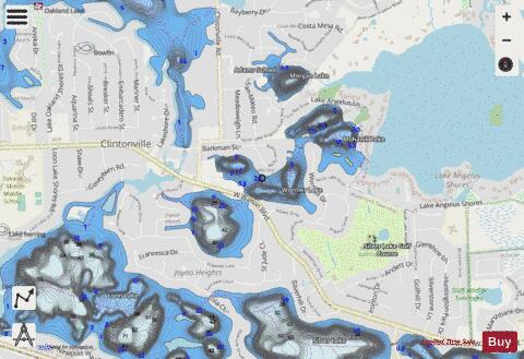 Wormer Lake depth contour Map - i-Boating App - Streets