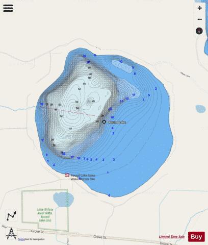 Round depth contour Map - i-Boating App - Streets