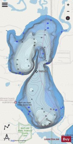 Wolf depth contour Map - i-Boating App - Streets