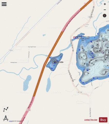 Eddy depth contour Map - i-Boating App - Streets
