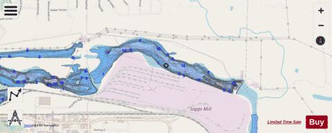 Knife Falls Reservoir depth contour Map - i-Boating App - Streets