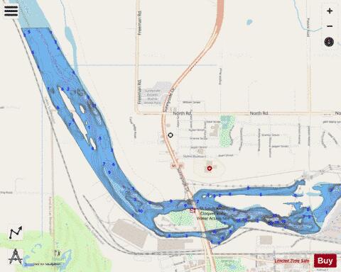 Cloquet Res. depth contour Map - i-Boating App - Streets