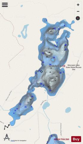 Moccasin depth contour Map - i-Boating App - Streets