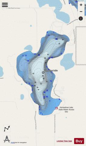 Horseshoe depth contour Map - i-Boating App - Streets