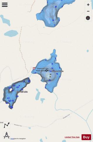 Diamond depth contour Map - i-Boating App - Streets