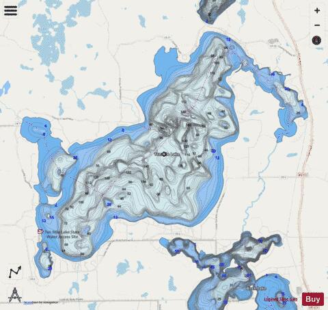 Ten Mile depth contour Map - i-Boating App - Streets