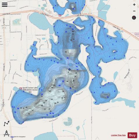 South Center depth contour Map - i-Boating App - Streets