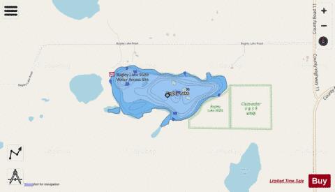 Bagley depth contour Map - i-Boating App - Streets