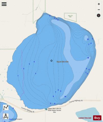 Upper Rice depth contour Map - i-Boating App - Streets