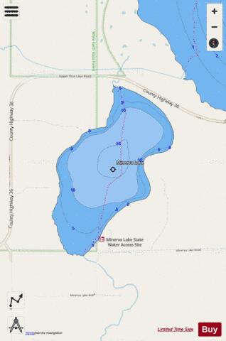 Minerva depth contour Map - i-Boating App - Streets