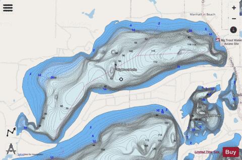 Big Trout depth contour Map - i-Boating App - Streets