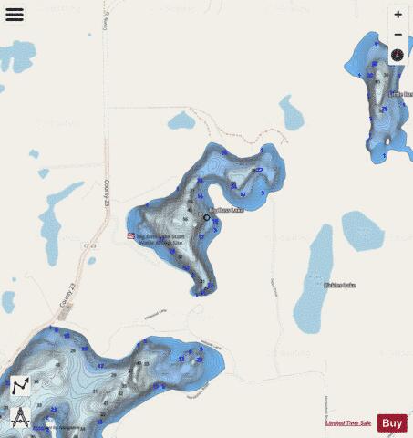 Big Bass depth contour Map - i-Boating App - Streets