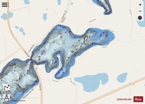 Eleventh Crow Wing (East) depth contour Map - i-Boating App - Streets