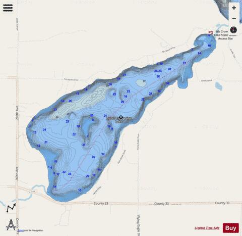 Eighth Crow Wing depth contour Map - i-Boating App - Streets