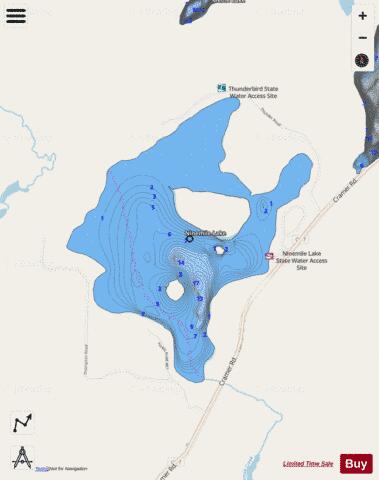 Ninemile depth contour Map - i-Boating App - Streets
