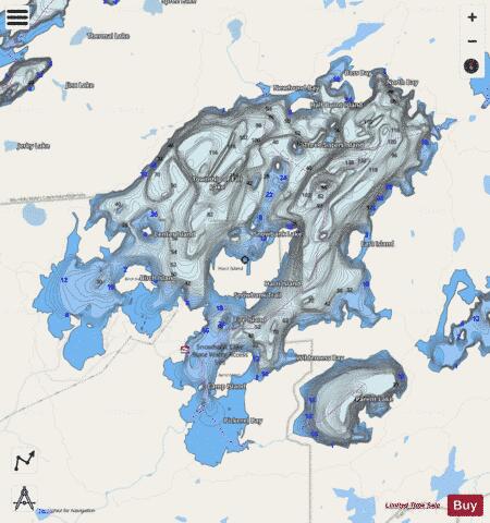 Snowbank depth contour Map - i-Boating App - Streets
