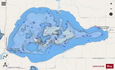 Rush depth contour Map - i-Boating App - Streets
