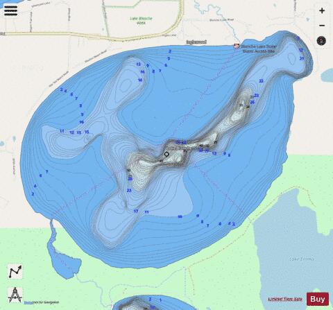Blanche depth contour Map - i-Boating App - Streets